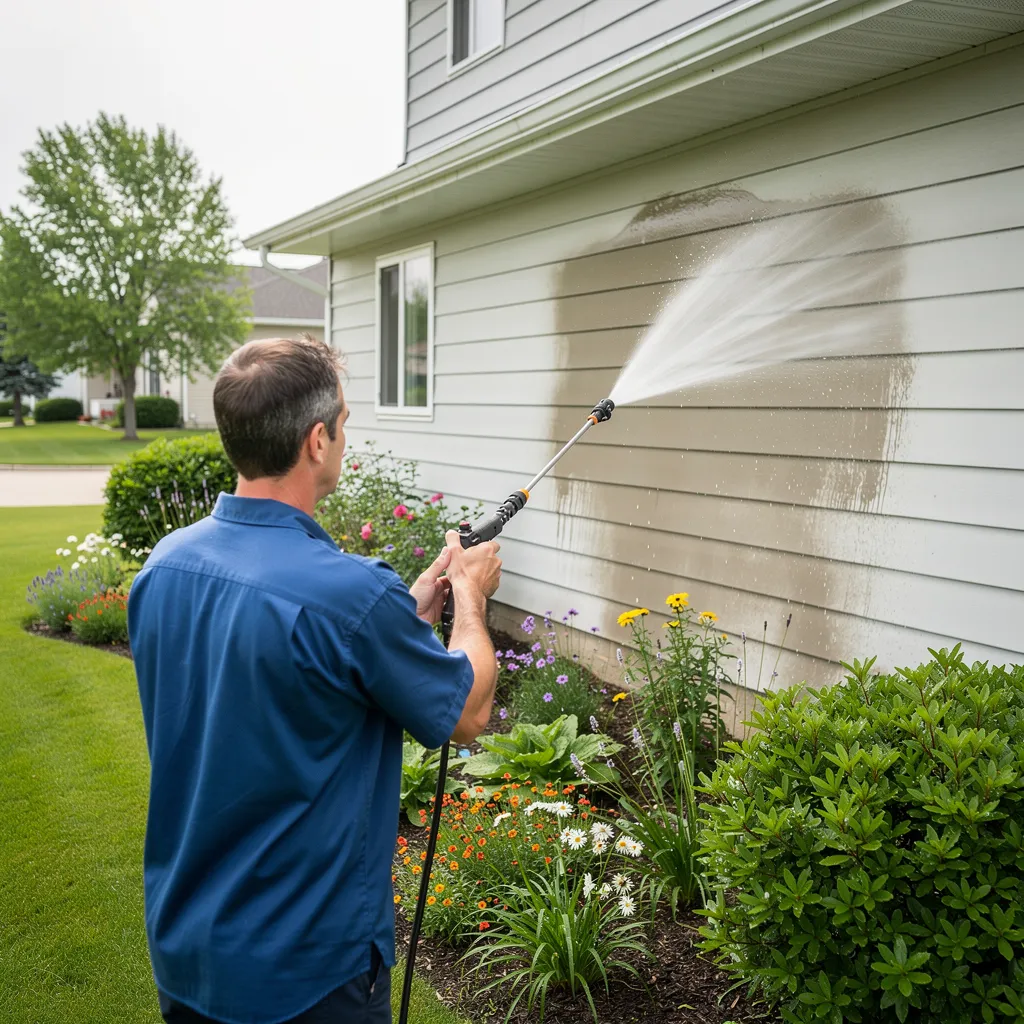 Soft washing crews assess each property before selecting the cleaning method, so plants and turf