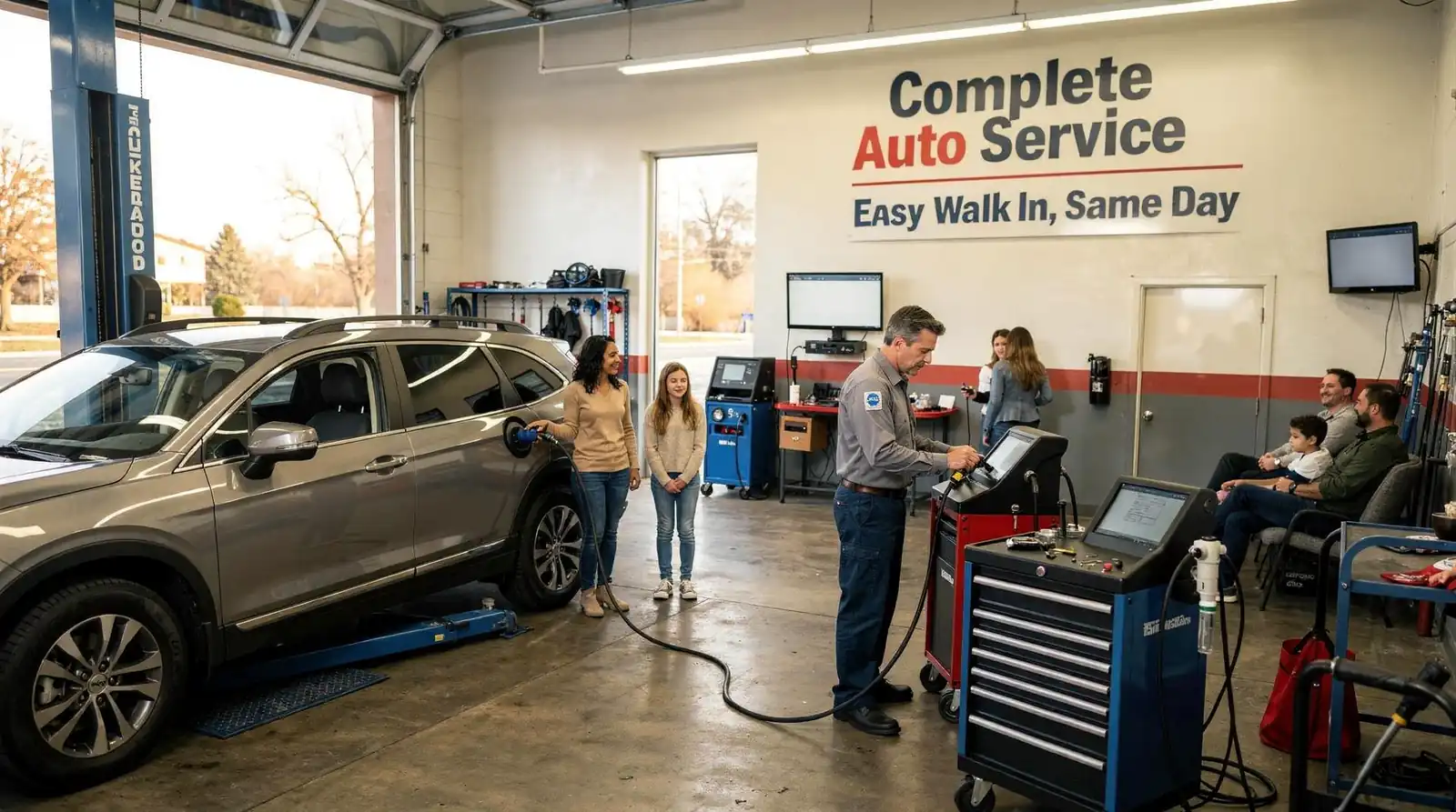 EPA-approved cleaning agents are used to break down injector deposits safely.; No appointment is required