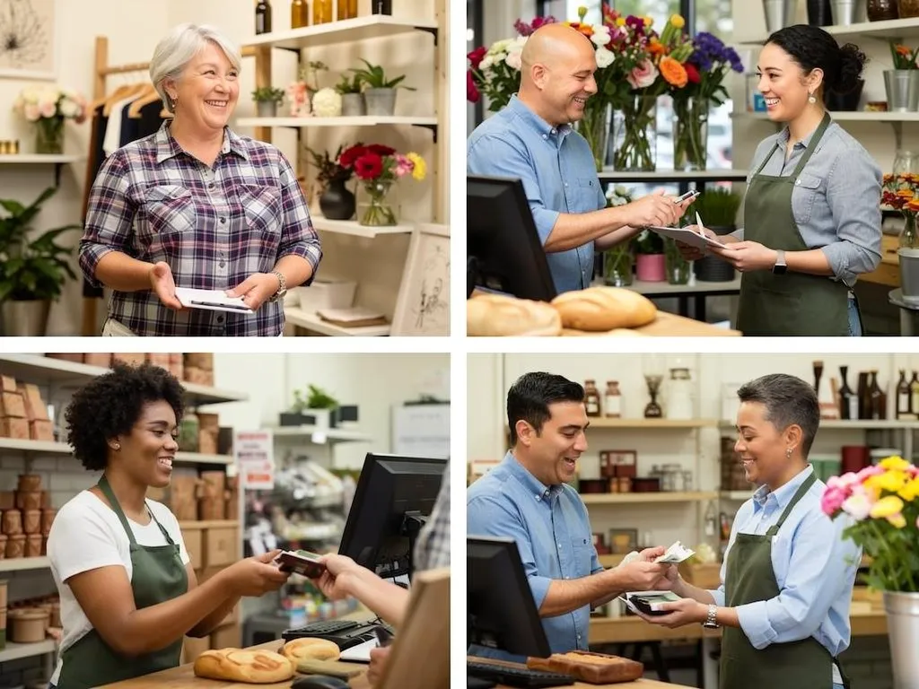 Business owner comparing short-term loan offers on a laptop