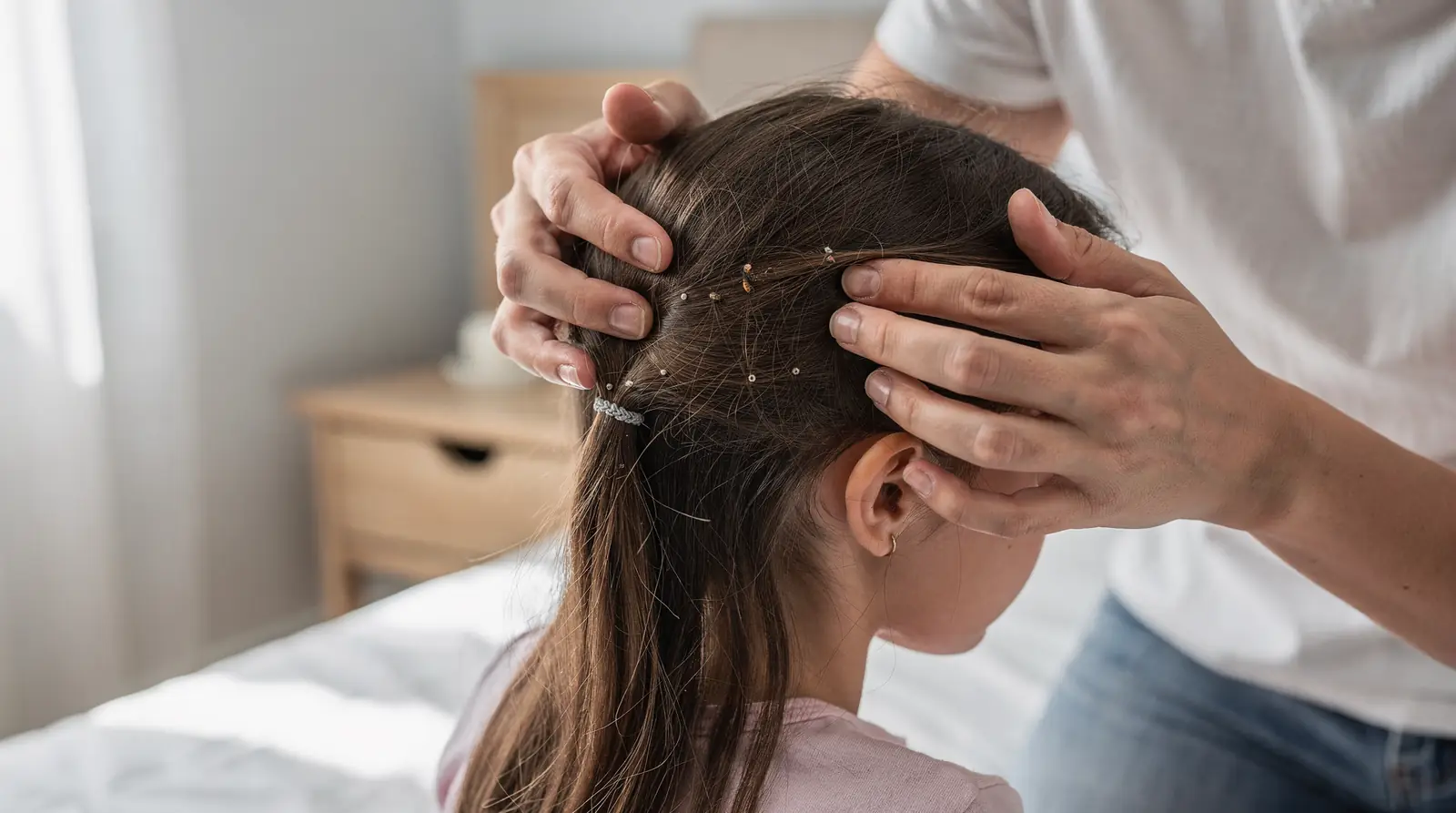 Itching is the most common symptom of head lice infestation, caused by an allergic reaction