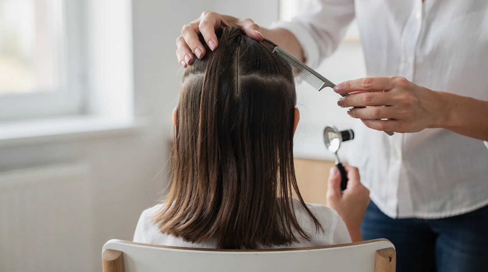 Adult lice are no bigger than a sesame seed and are grayish-white or tan, making
