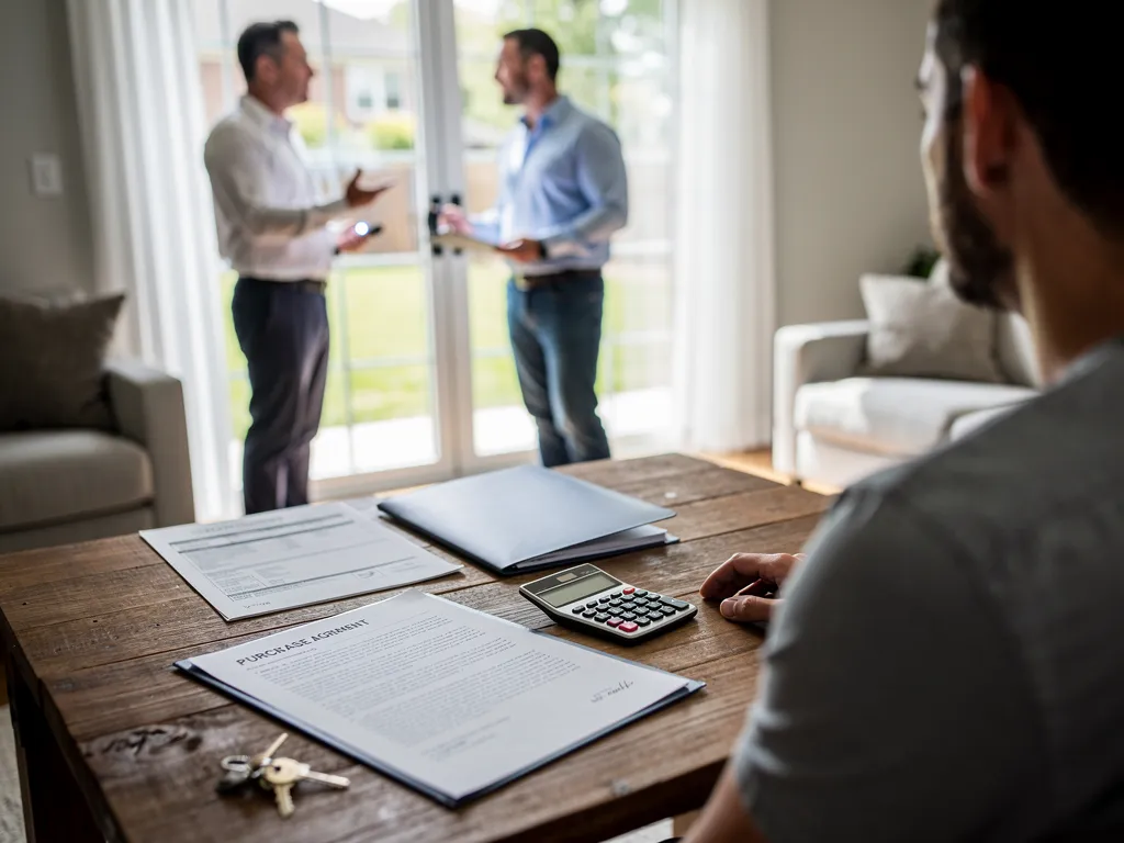 Homeowner reviewing a written cash offer and proof of funds documents