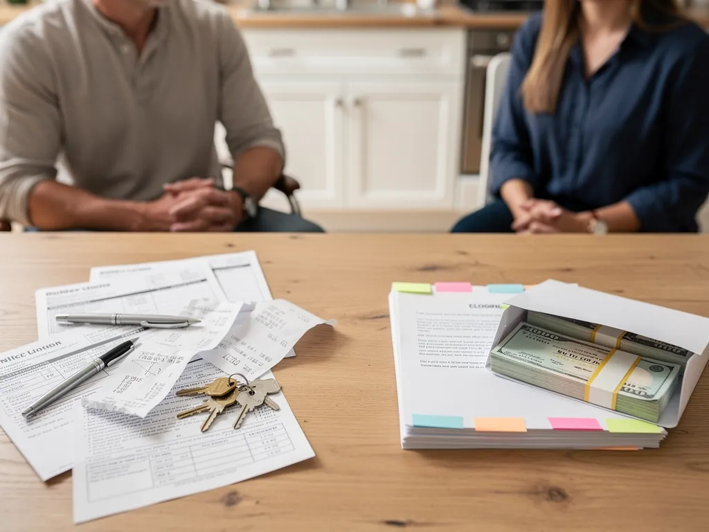 Side-by-side comparison of an initial estimate and a final net cash offer