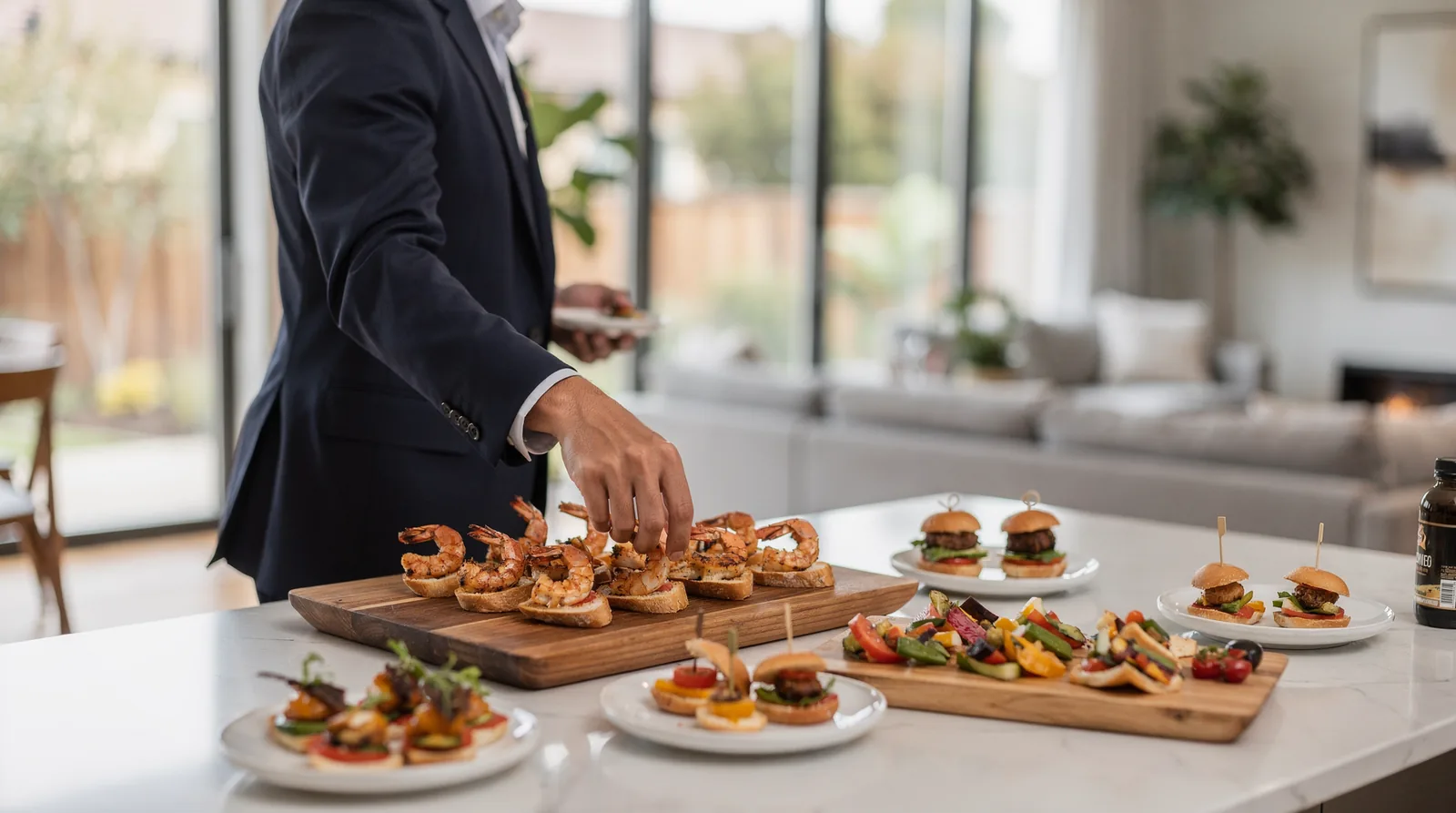 Passed appetizers and elegant grazing tables for cocktail receptions in Sunnyvale Bay Area