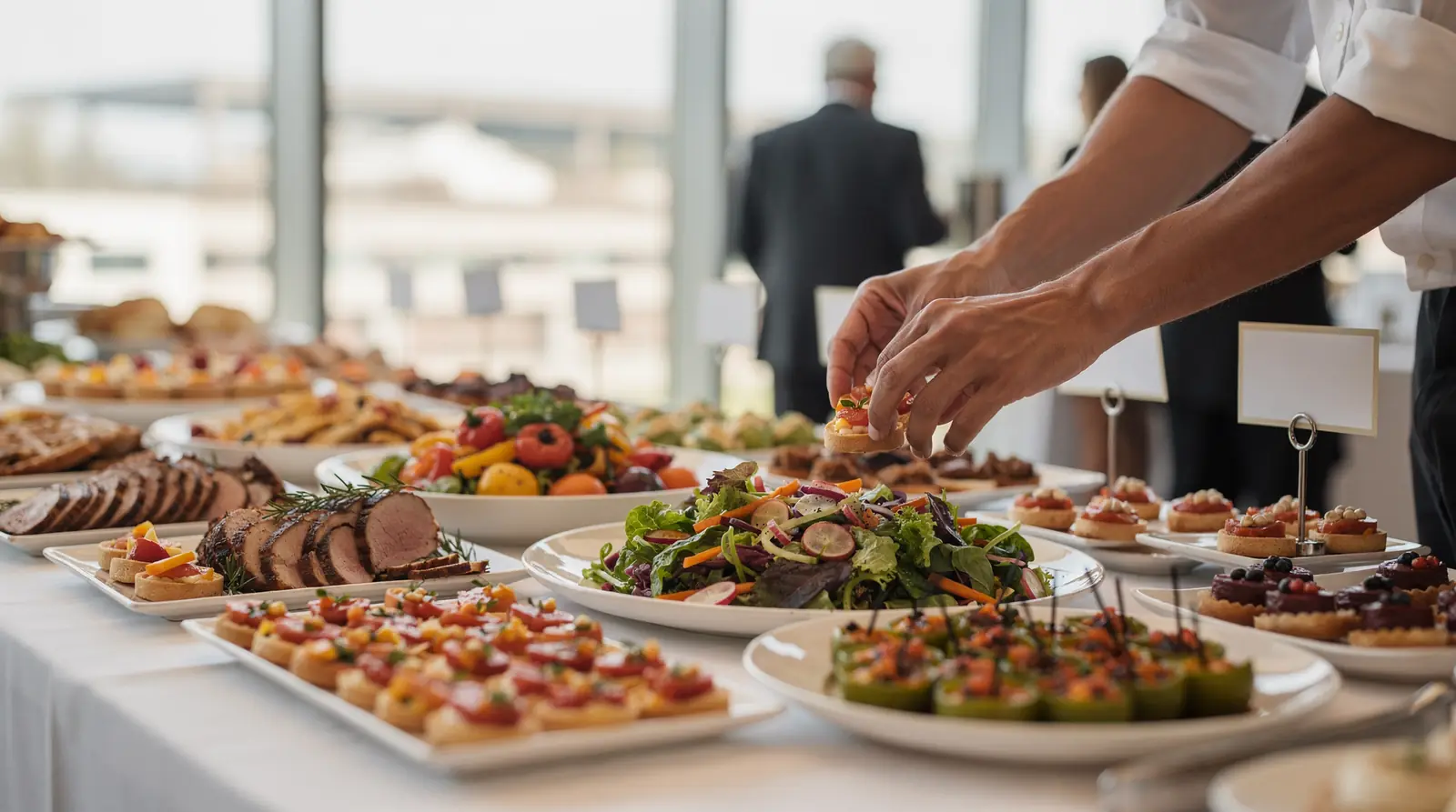 Corporate cocktail reception catering with food stations in Silicon Valley Sunnyvale