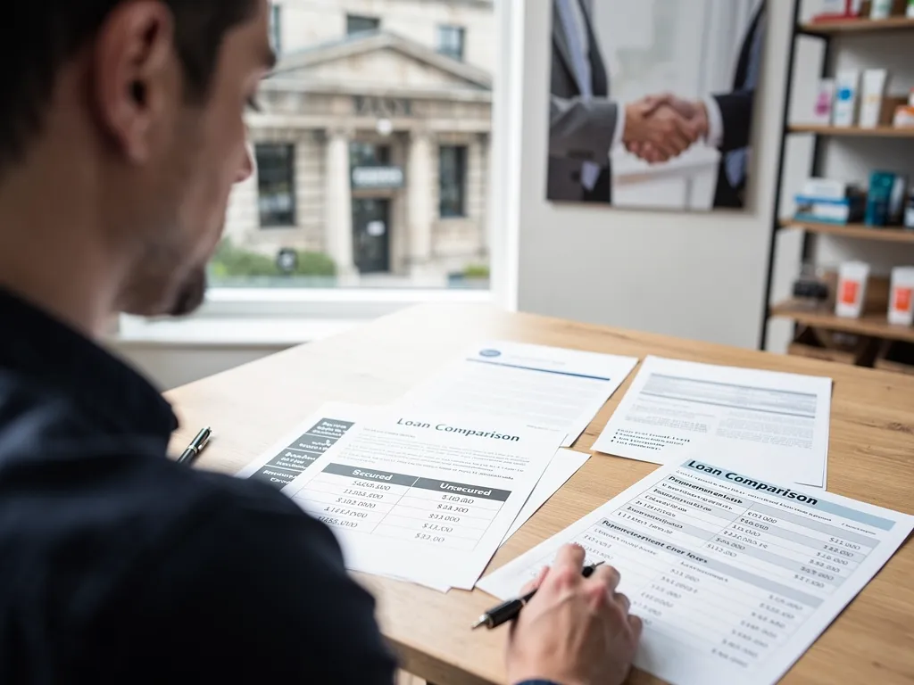 Small business owner reviewing revenue and credit history with an advisor instead of pledging assets