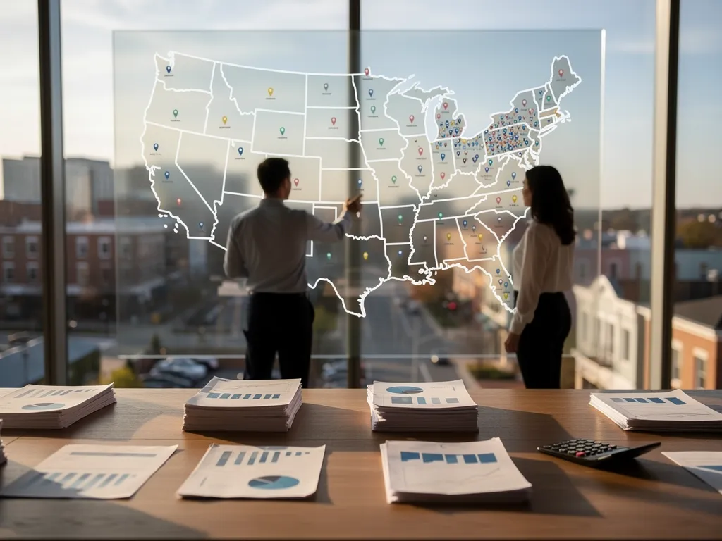 Lender network map for business debt consolidation and refinancing options