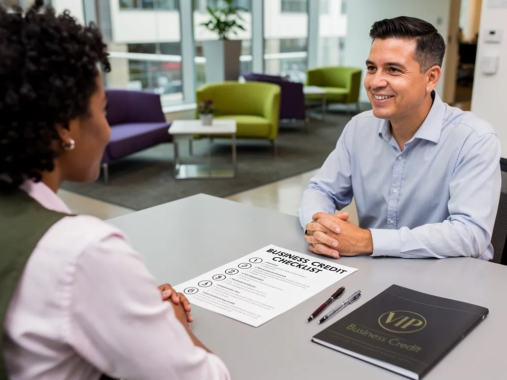 Business owner meeting with a credit advisor to review loan application steps