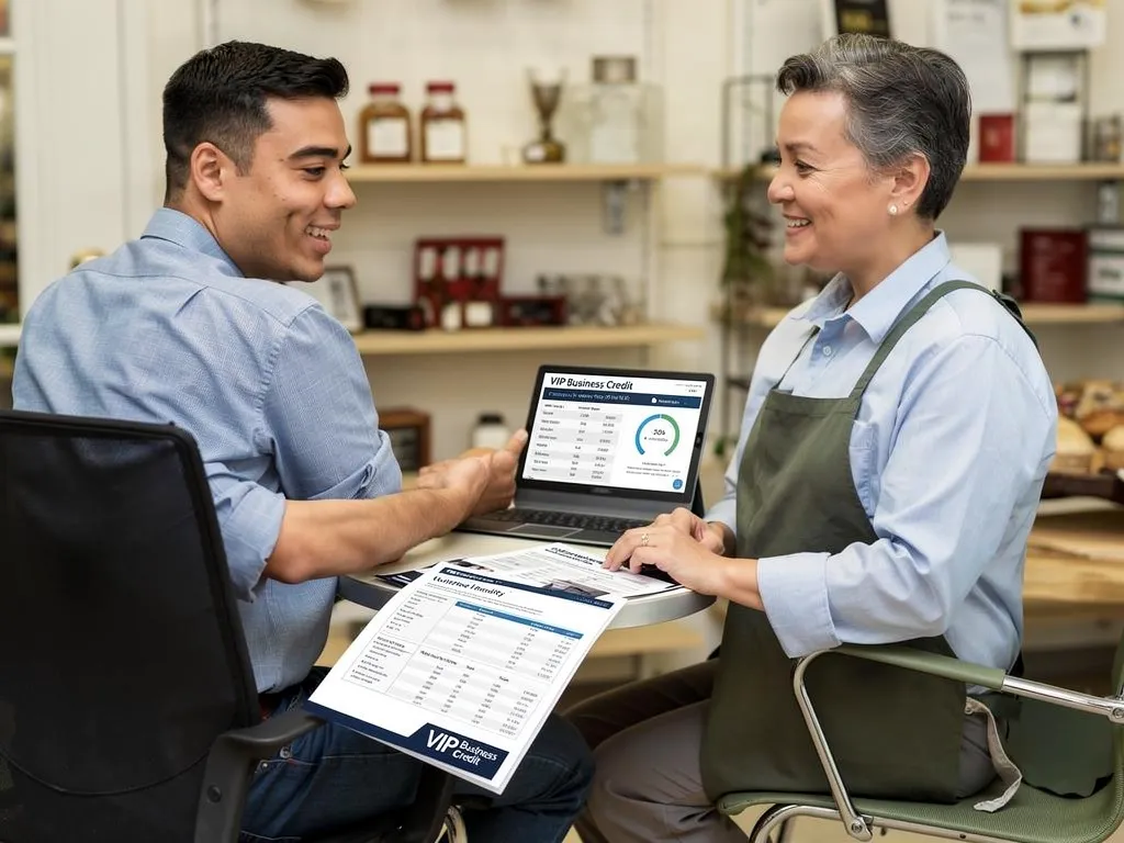 Vendor and lender reviewing a business's consistent trade credit history