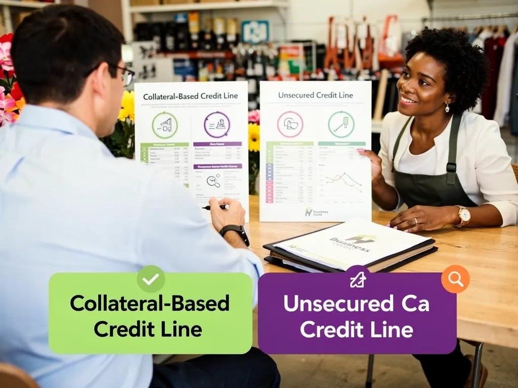 Business owner weighing credit line options with an advisor