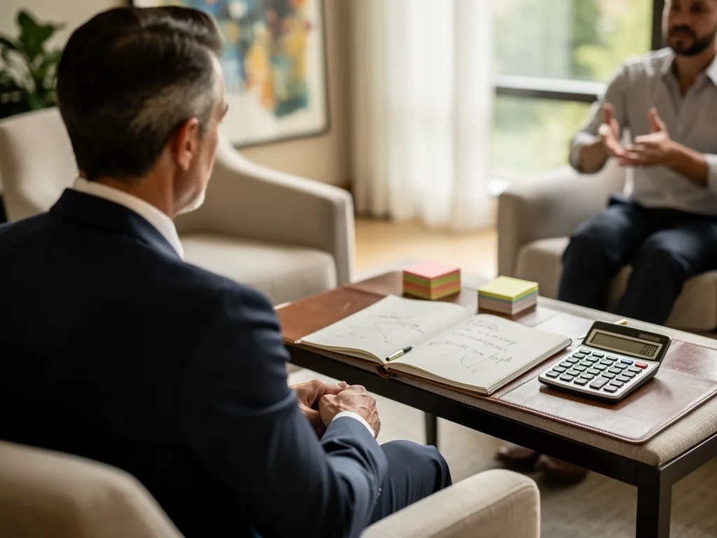 Career coach guiding a client through a confidence-building session