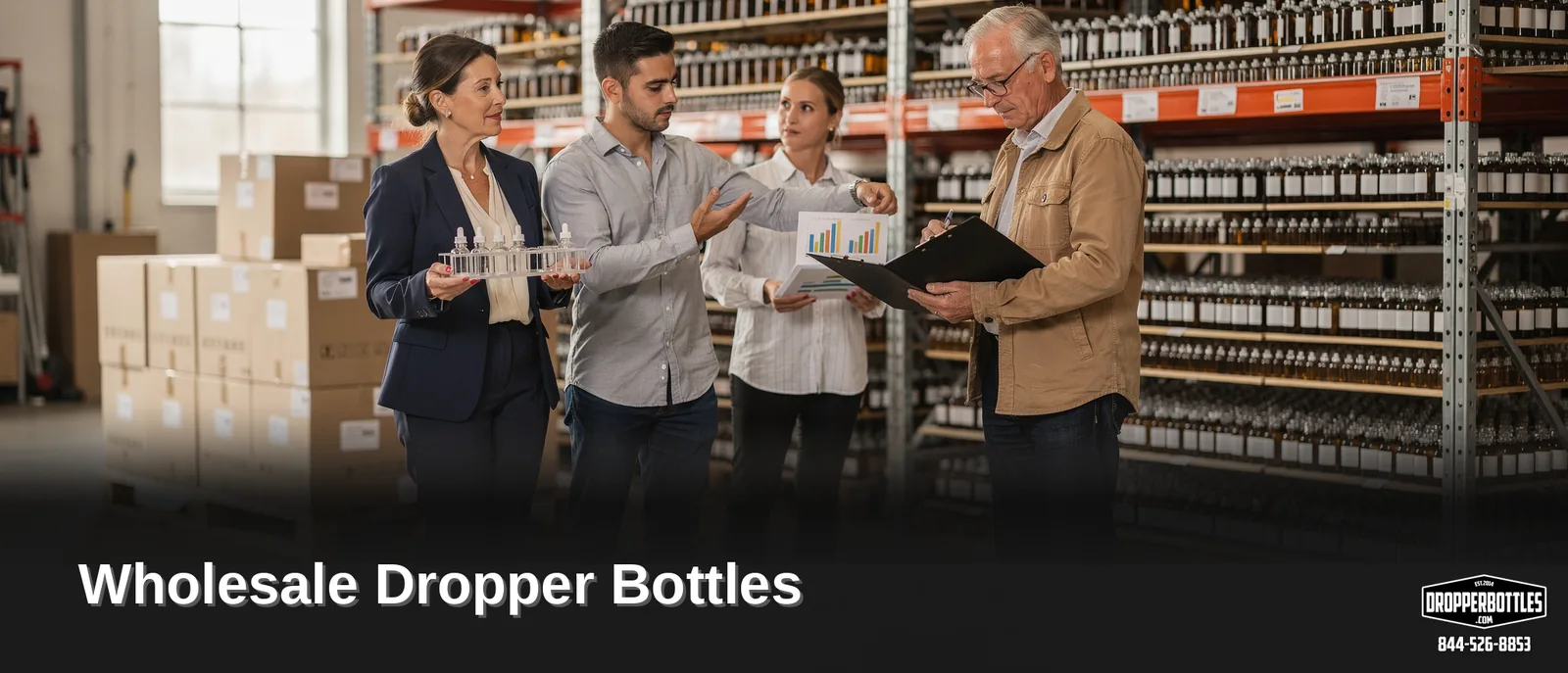 DropperBottles.com is a wholesale seller of glass and plastic bottles and dropper assemblies