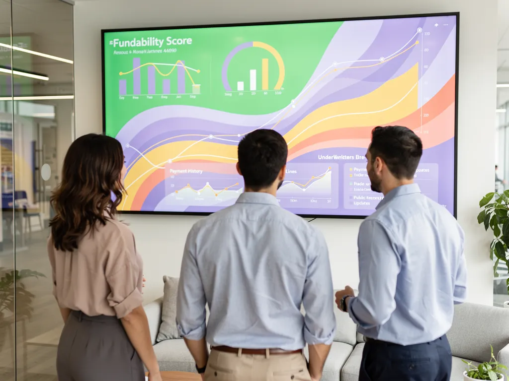 Dashboard displaying business credit score trends over time