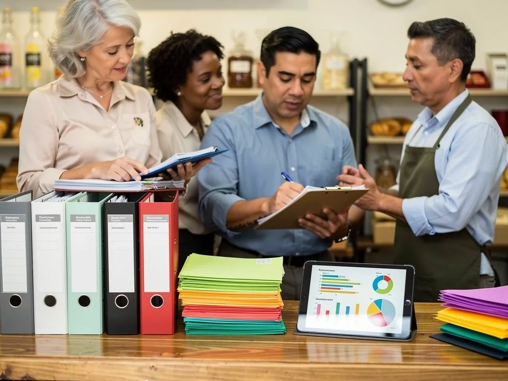 Business owner comparing credit bureau reports to check consistency