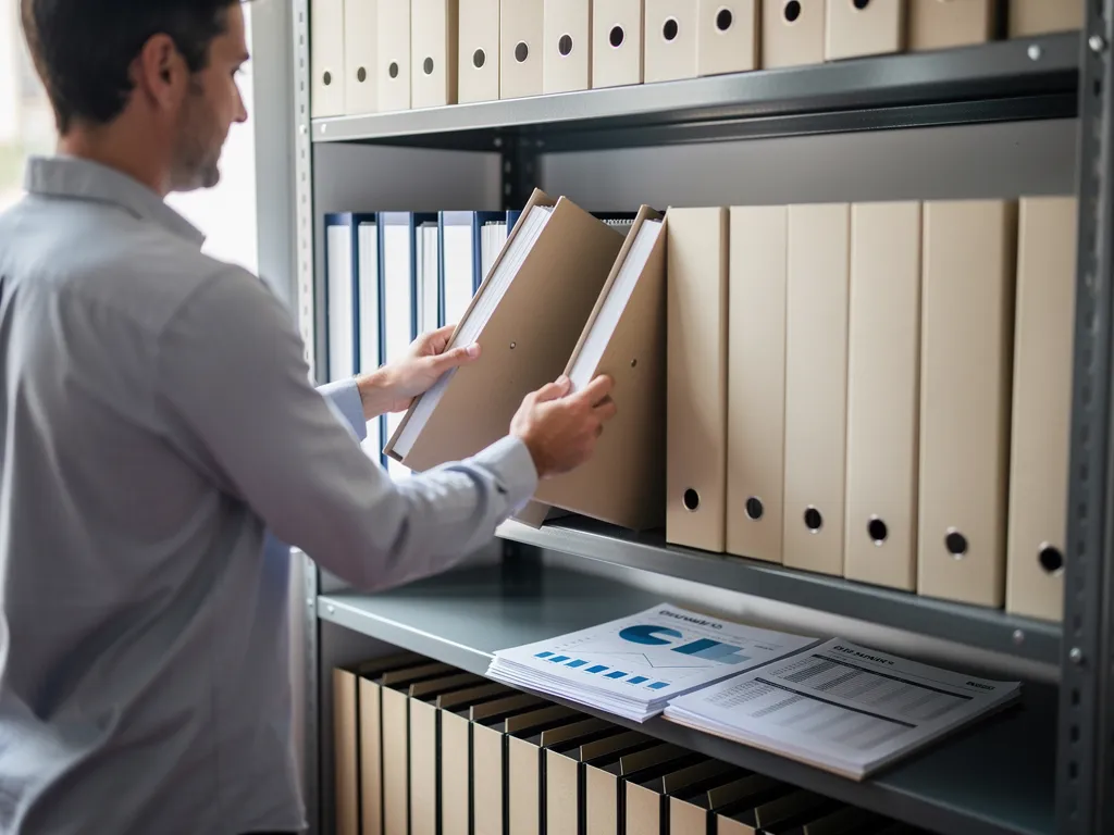 Business owner checking existing records for a prior registration number