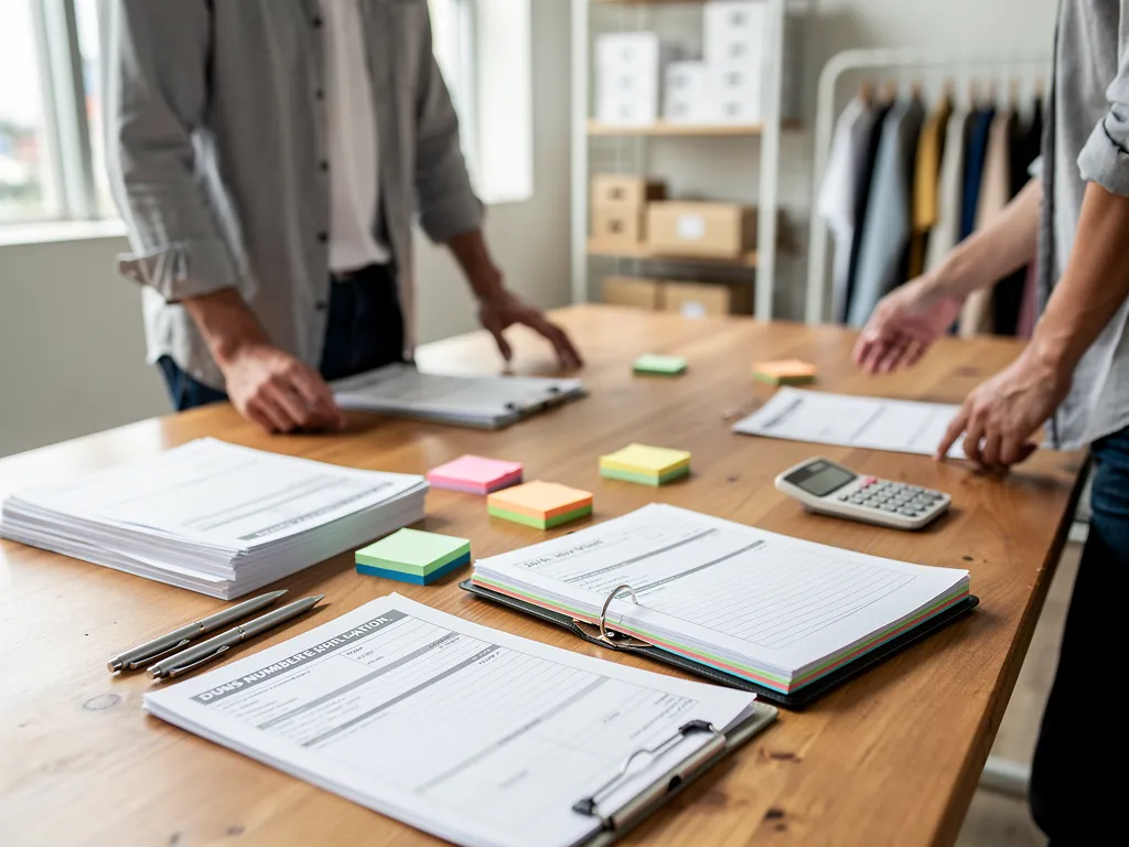 Checklist of business details gathered before starting a registration application