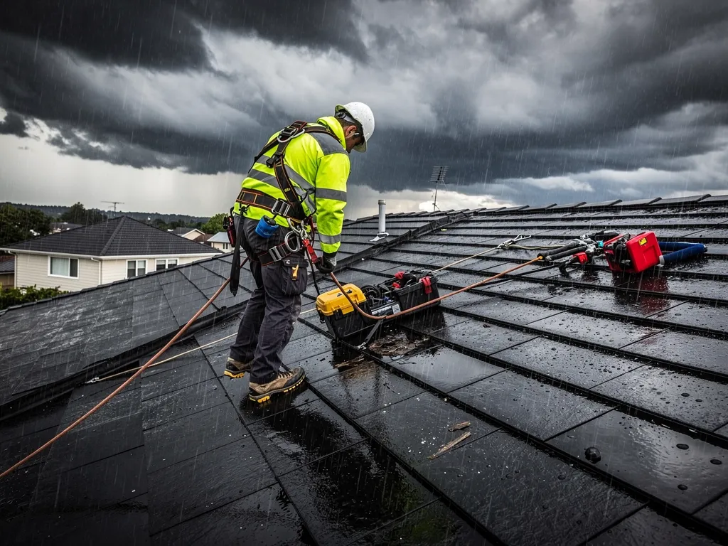 Rainy weather can delay roof replacement as it's unsafe to work on wet surfaces.; Moisture