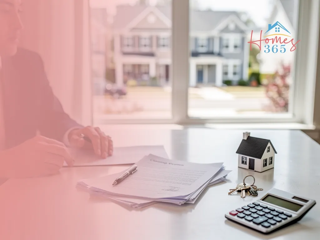 Real estate agent and client reviewing a closing cost statement