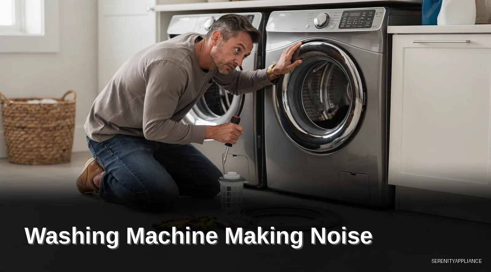 Serenity's technicians can quickly diagnose washing machine noise issues and often complete repairs