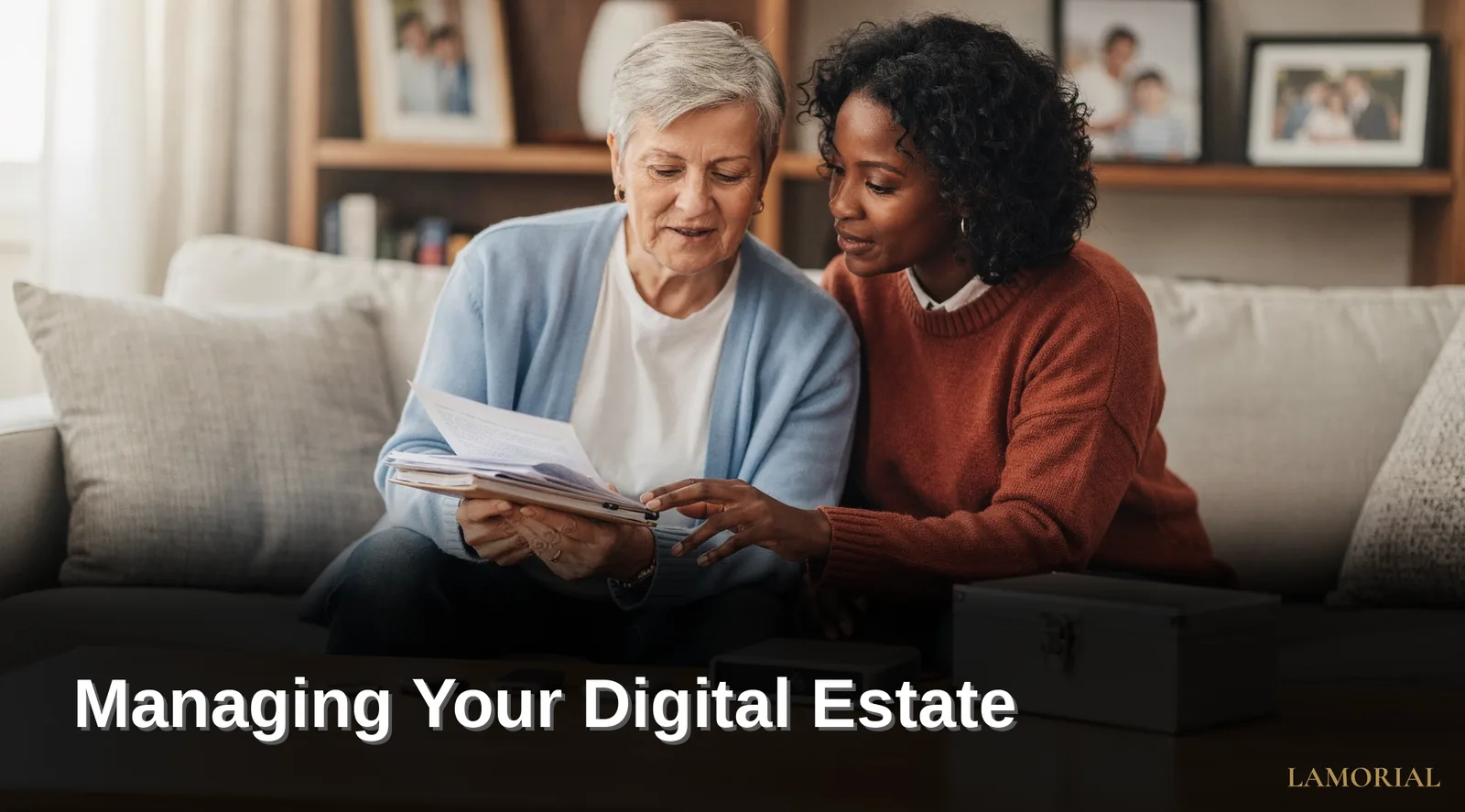 A digital estate includes online banking accounts, digital files, cloud photos, social media, and email