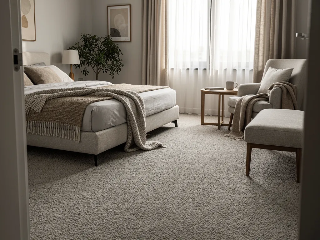 plush wall-to-wall carpet in a cozy bedroom