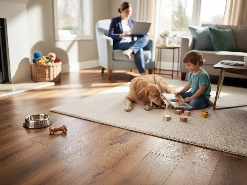 waterproof vinyl flooring in a home with kids and pets