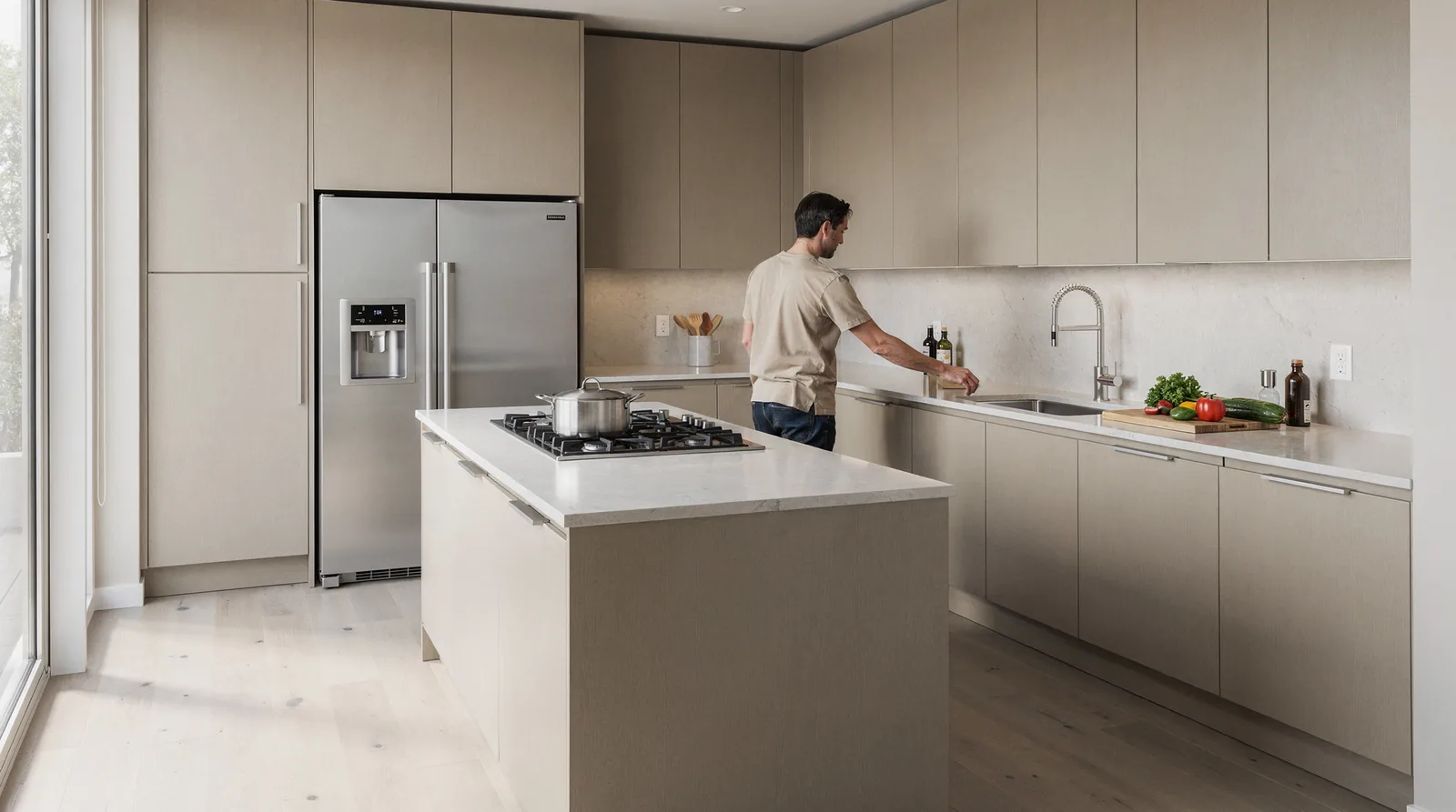 Thoughtful design work sets the mood and improves flow throughout a kitchen remodel.; Material