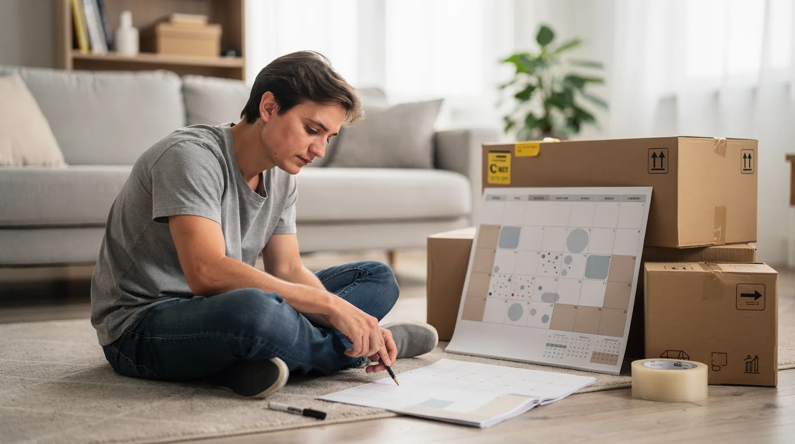 Homeowners should contact a moving company four to six weeks before their move date.; Movers