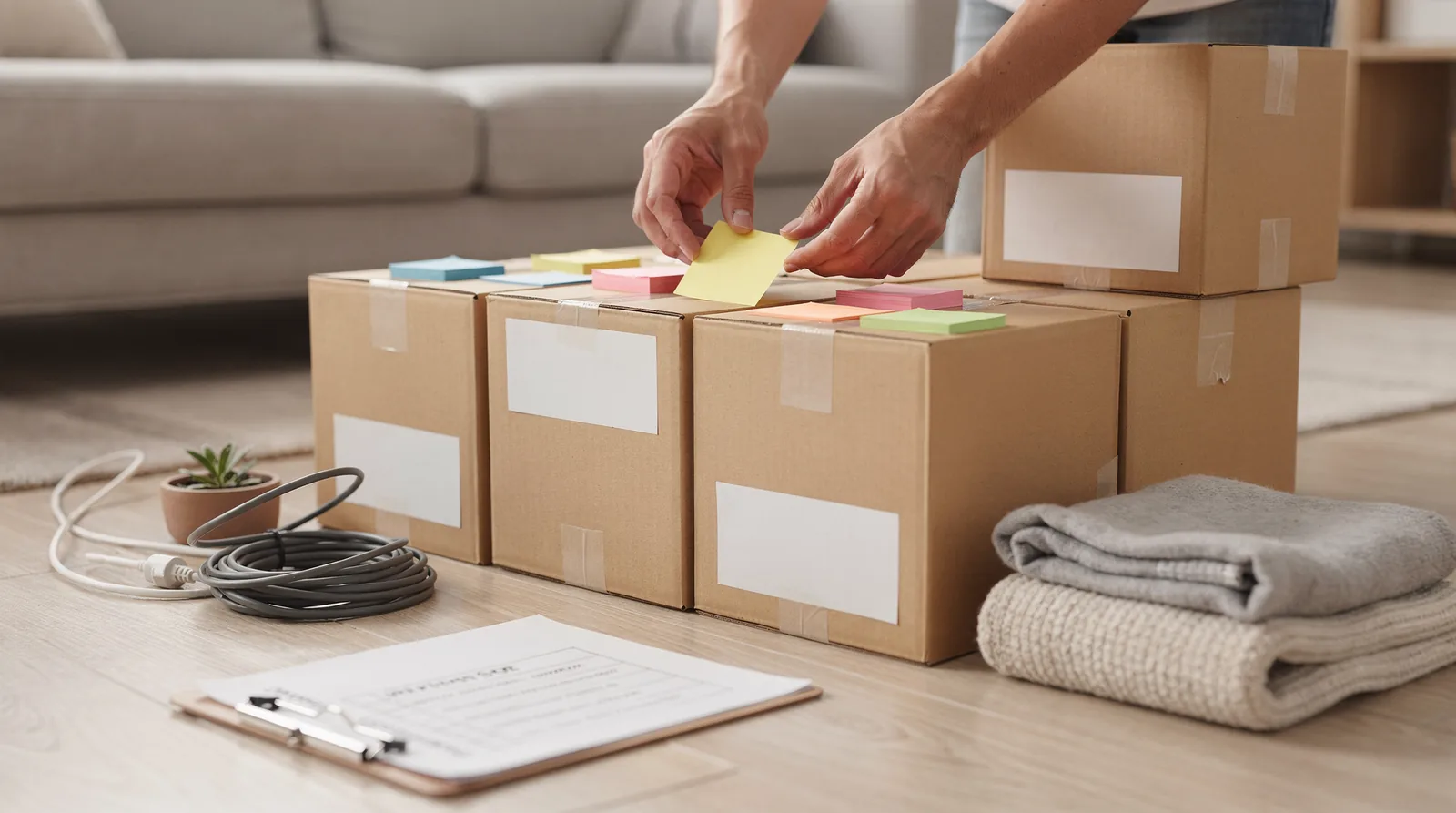 Creating a spreadsheet or notebook inventory helps track belongings item by item during a move