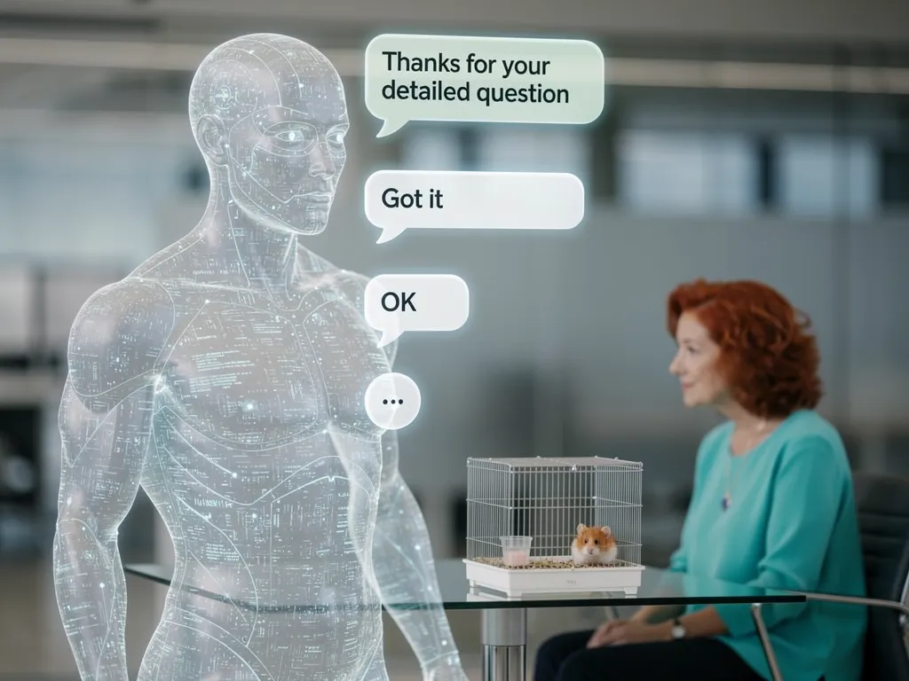 Timeline of increasingly short, blunt messages from a frustrated client to an AI assistant