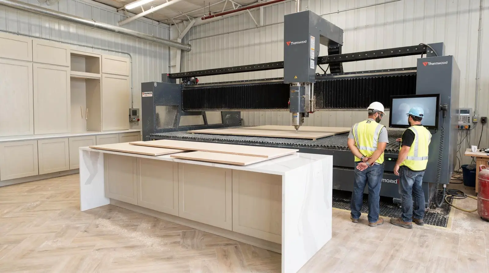 OZ uses a Thermwood CNC router inside its own facility to fabricate custom cabinetry