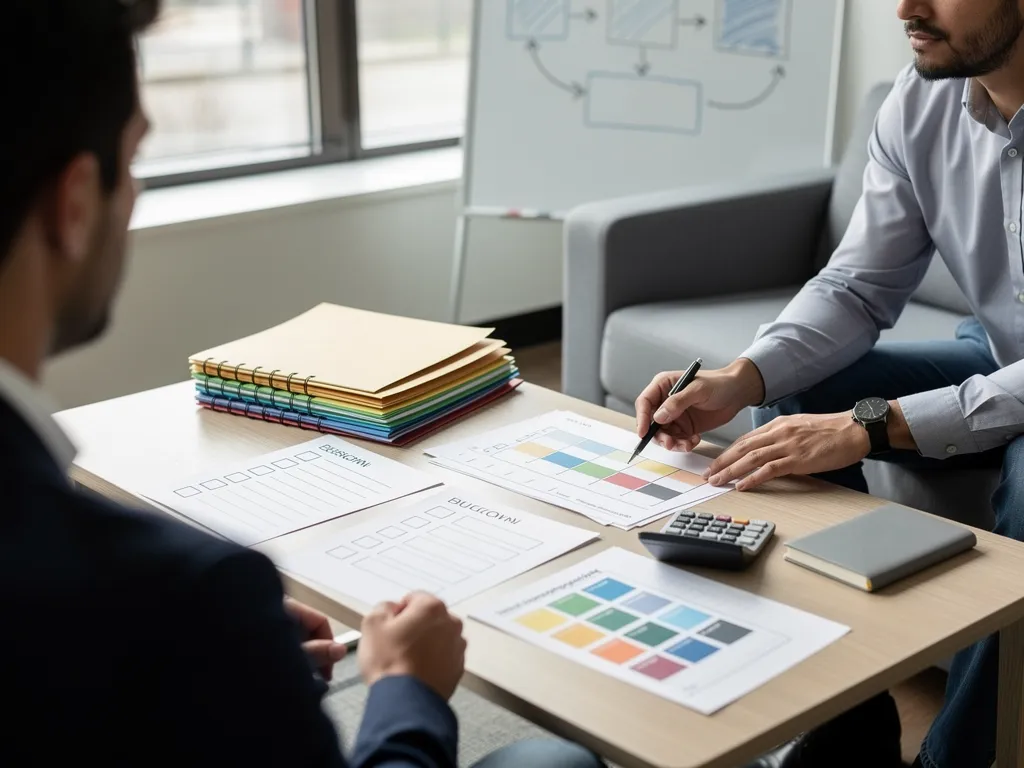 Business coach guiding entrepreneur through funding readiness action plan