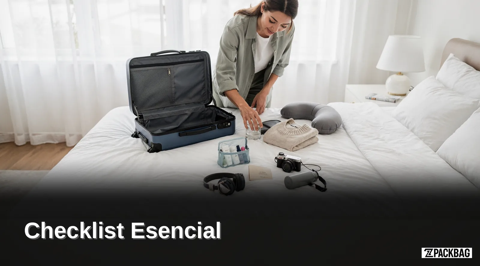 Una checklist rápida antes de empacar organiza los artículos por categoría: documentos, electrónica, aseo y ropa