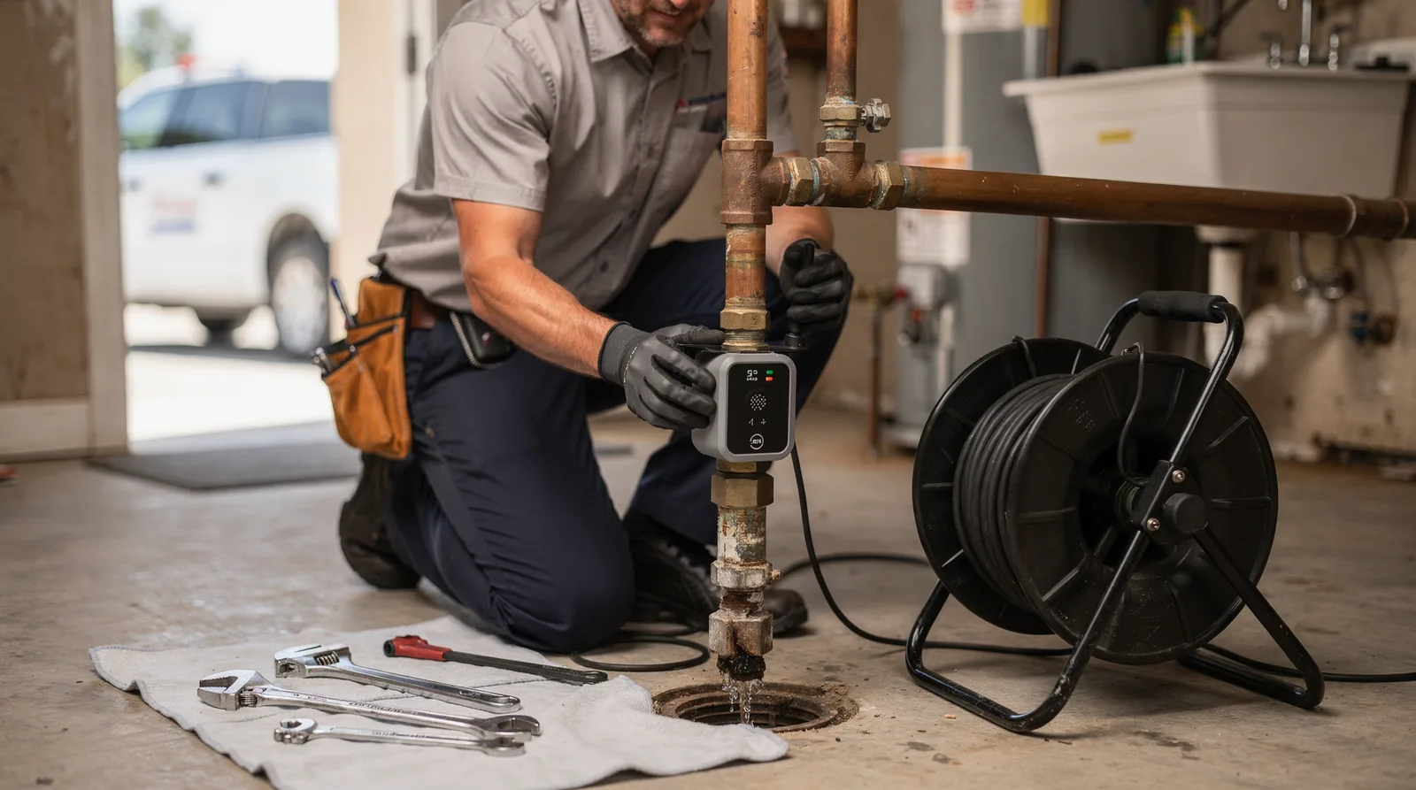 The Moen Flo Smart Water Monitor combines automatic shutoff, leak detection, and monitoring of flow