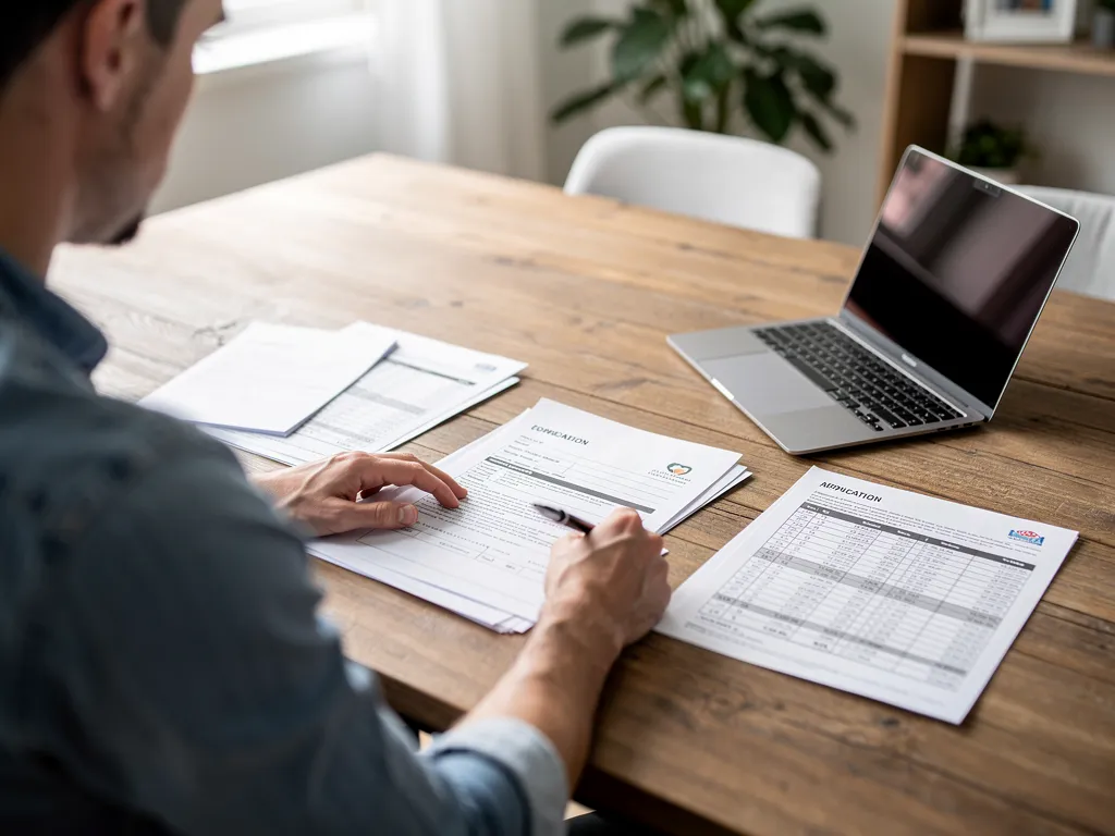 Loan officer reviewing a startup's financial documents during application