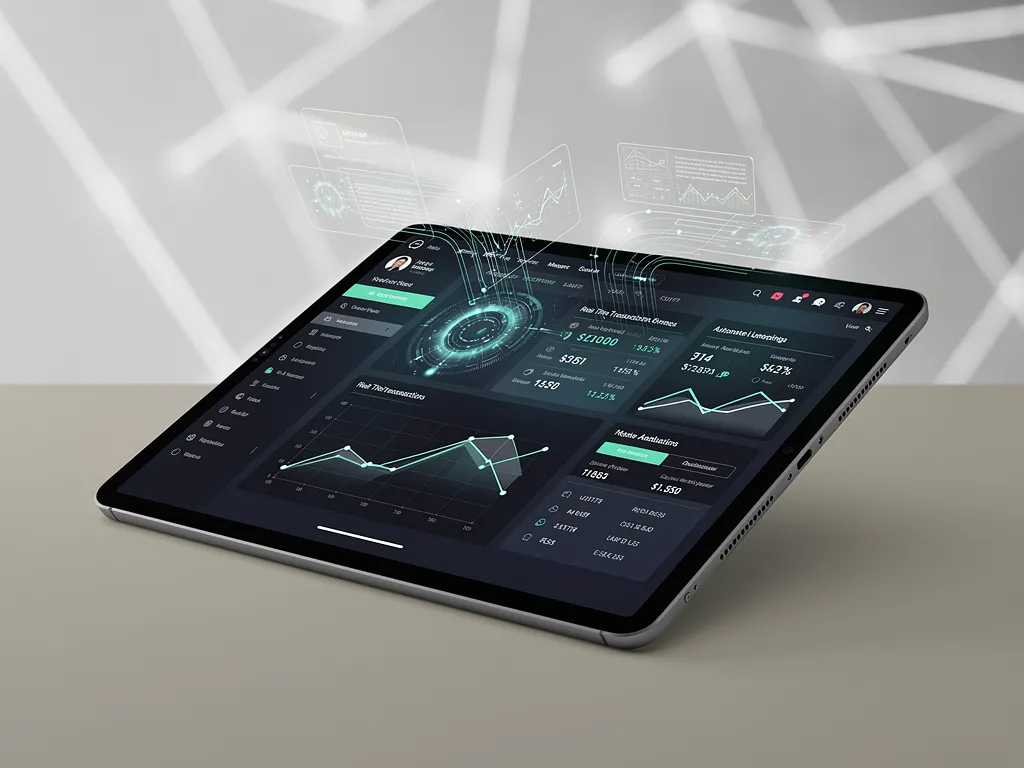 Digital dashboard showing automated credit risk analysis for a growing business