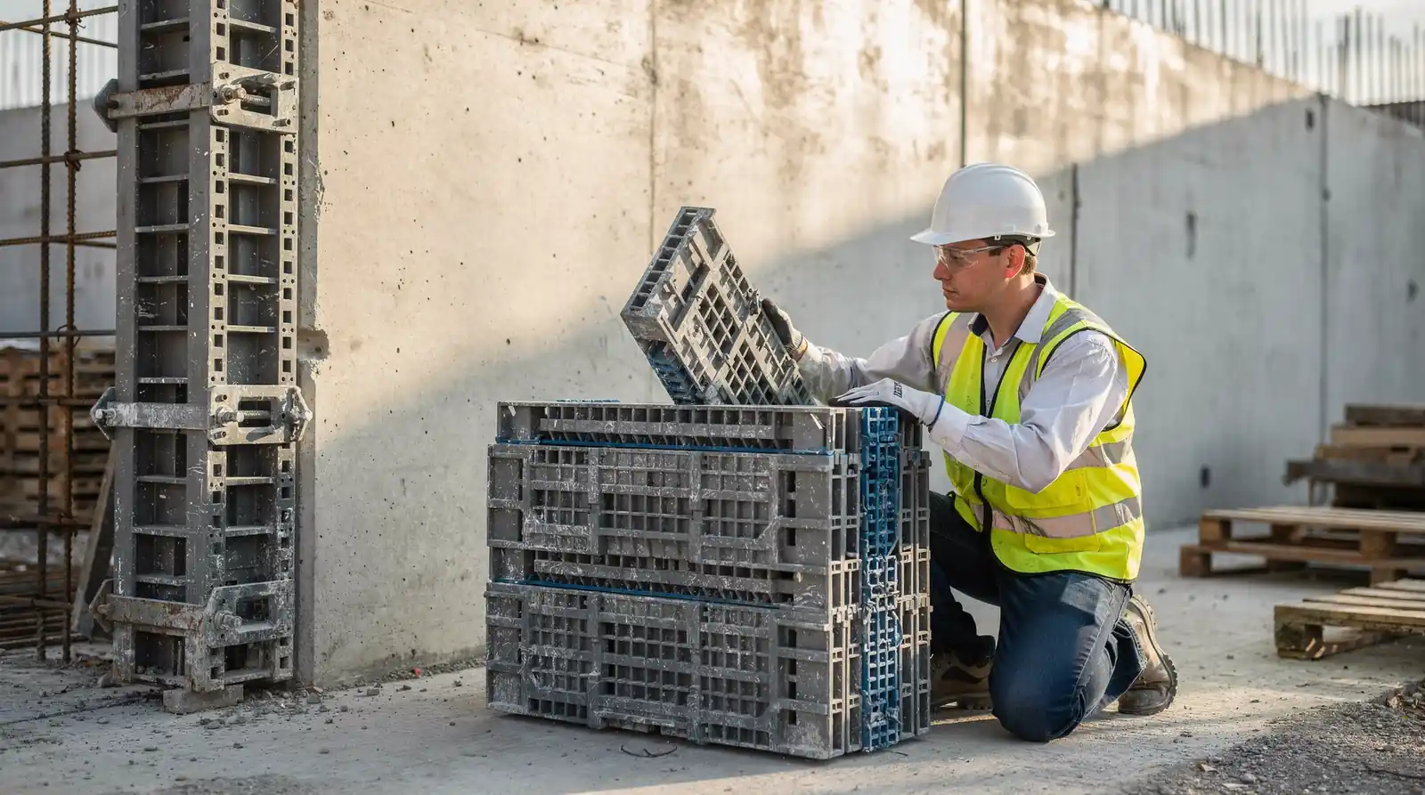 Plastic formwork is lightweight and easy to install, allowing sawing, planing, drilling, and nailing Plastic formwork is lightweight and easy to install, allowing sawing, planing, drilling, and nailing