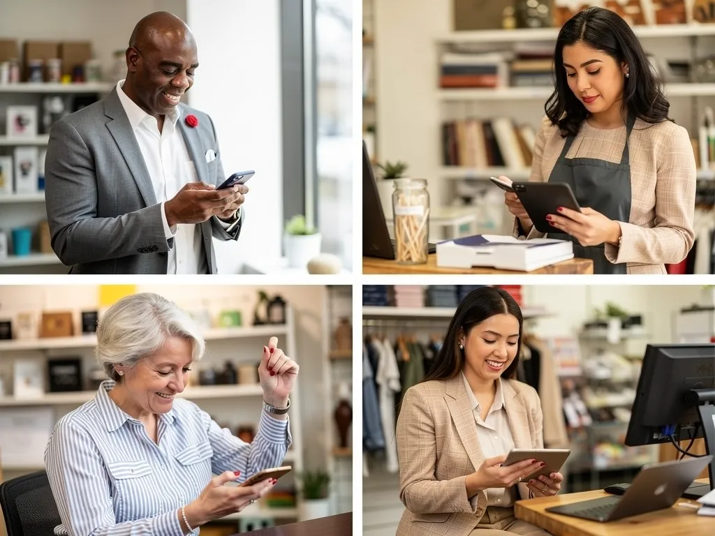 VIP Business Credit contact icons for phone, email, and consultation