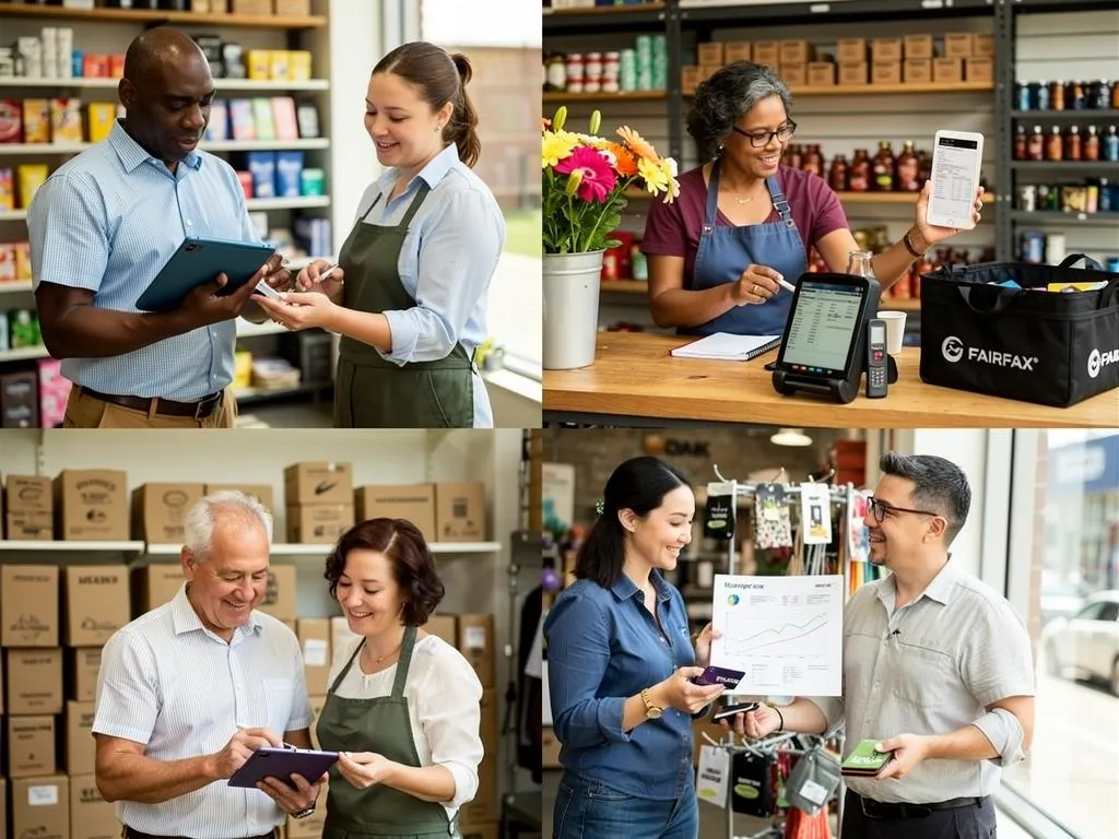 Business owner reviewing cash flow charts and financing plan