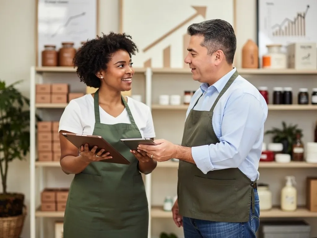 Small business owner shaking hands with a lending advisor