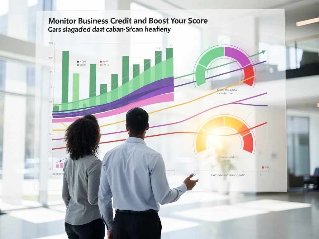 Financial advisor analyzing a business credit scan report with a client
