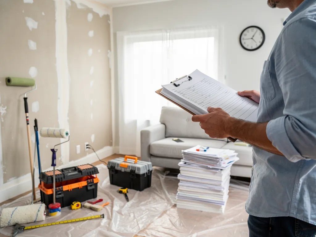 Seller reviewing paperwork at a closing table