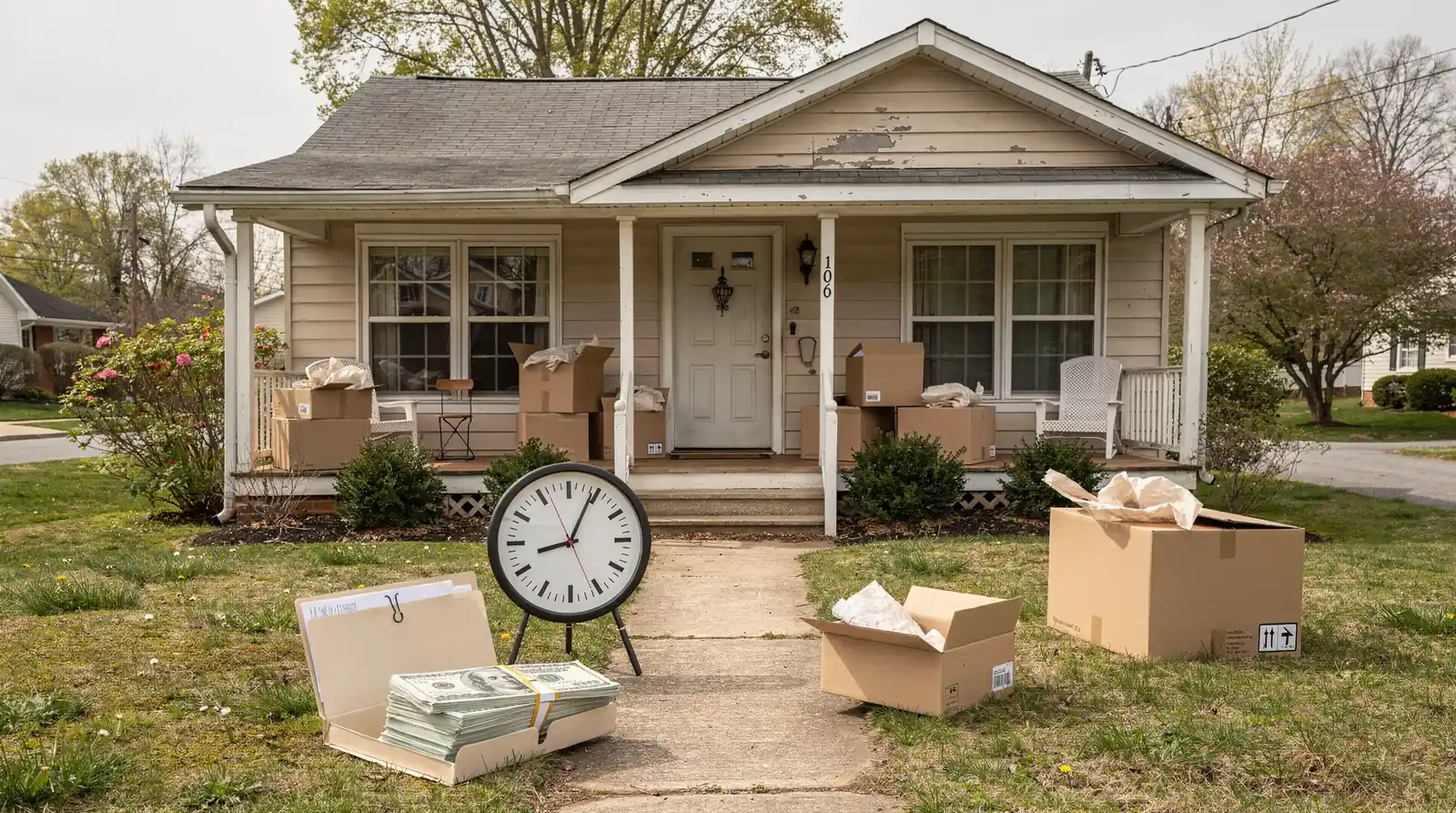 Older inherited home with visible wear sold without renovation