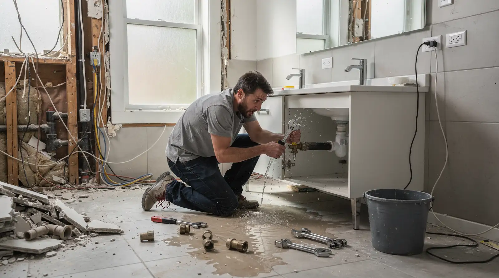 DIY bathroom remodeling carries hidden dangers, including plumbing disasters and code violations that can lead