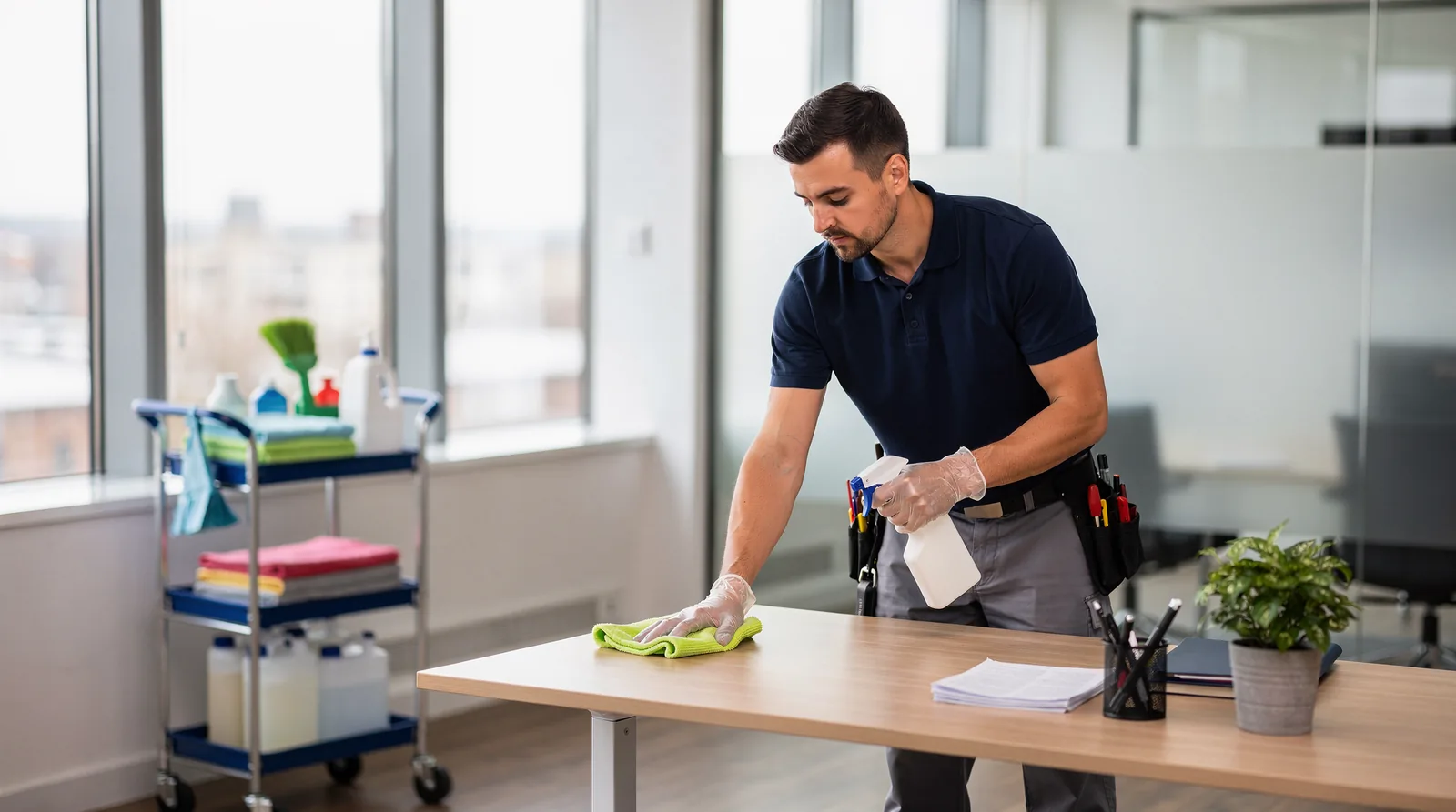 A technician typically inspects the windows on site, confirms pricing, and explains the cleaning plan