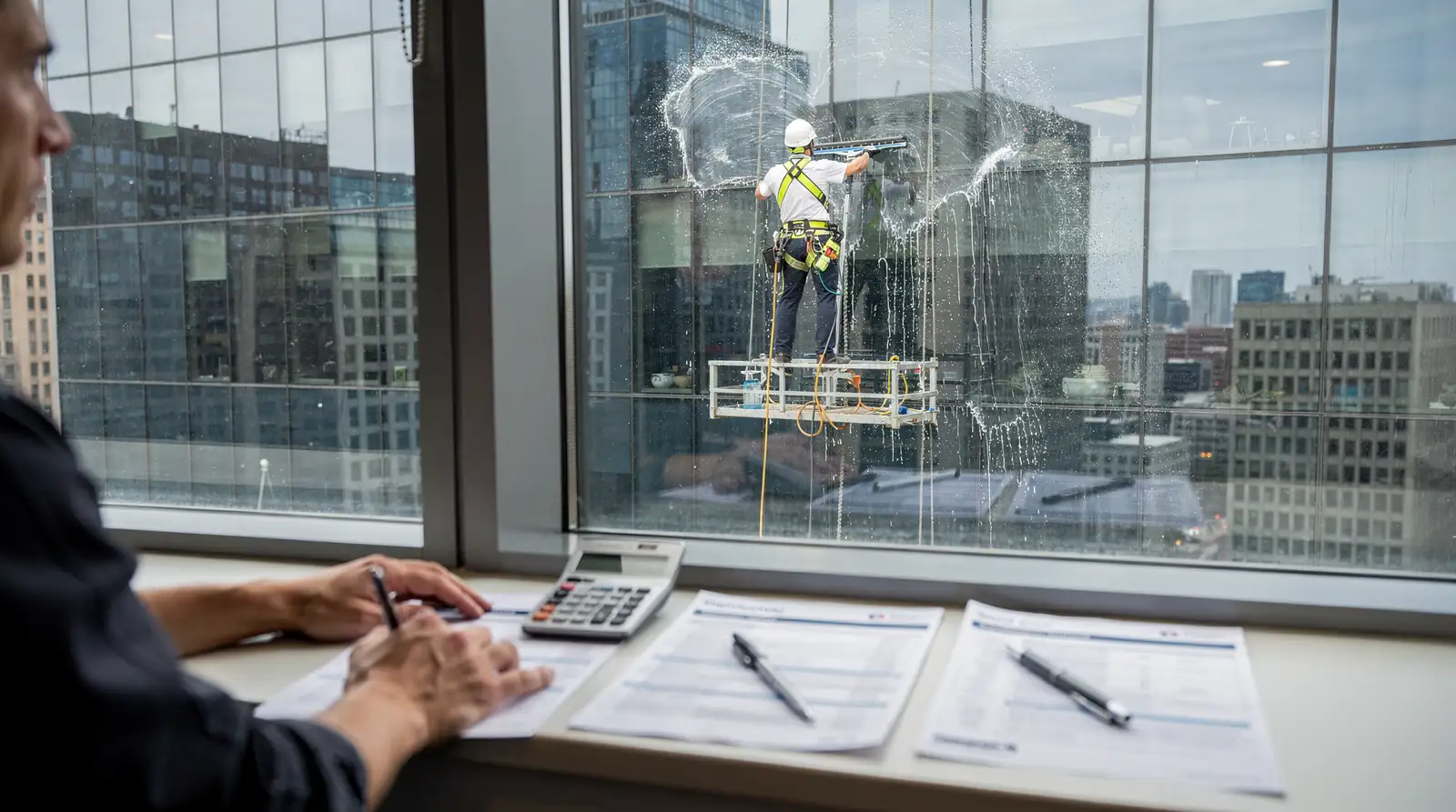 Technicians inspect windows on-site and confirm the price before work begins, helping property managers avoid