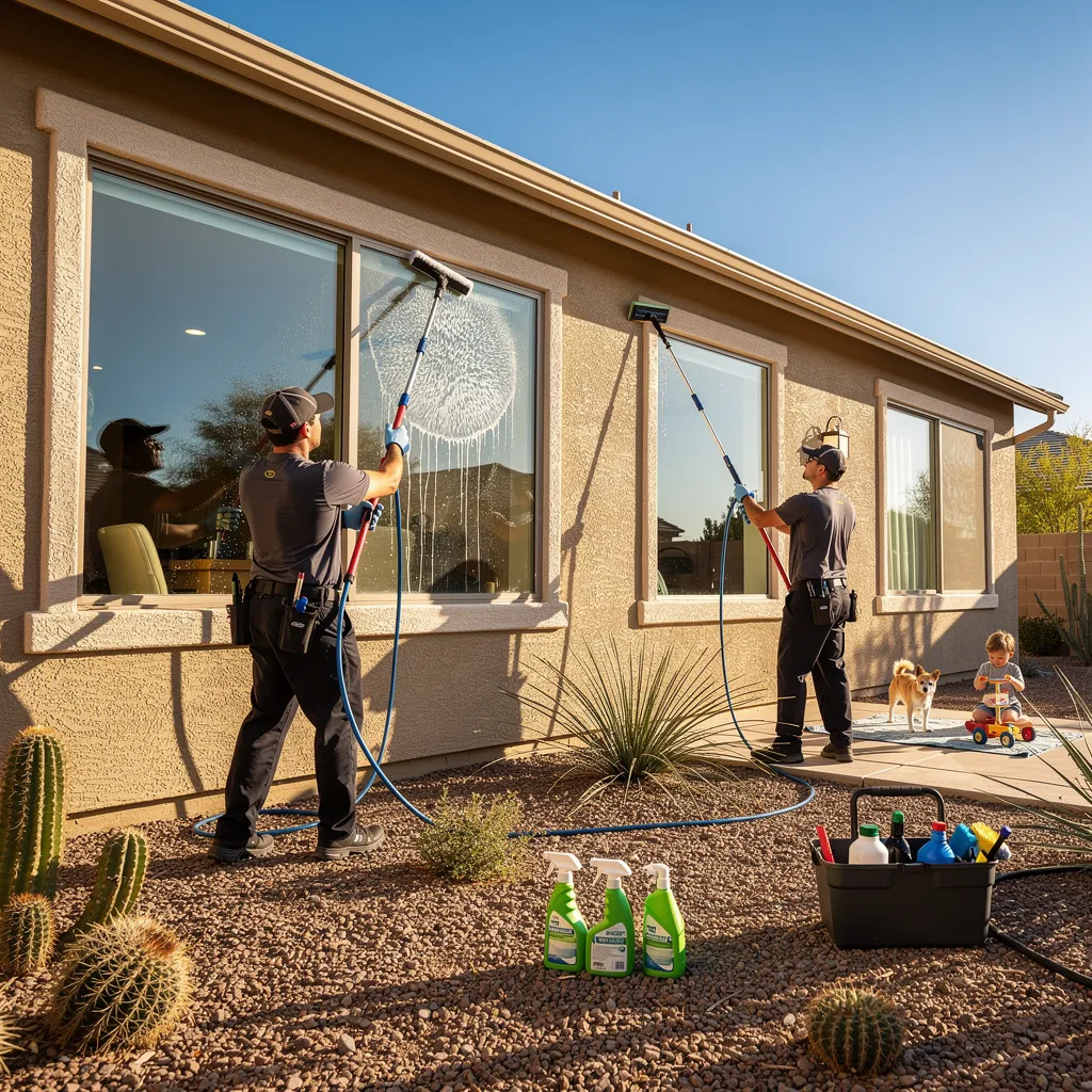 Dirty windows can block natural light and make interiors feel dim even during sunny Arizona