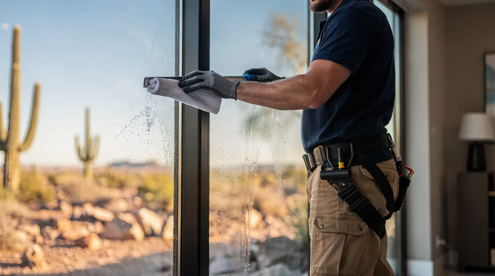 Pricing is advertised as 5% less than other window cleaning companies serving the region