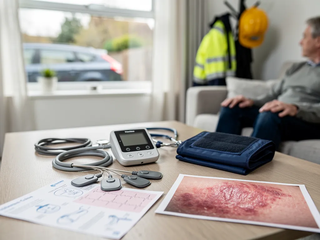 Patient reviewing TENS contraindications before starting electrical stimulation therapy