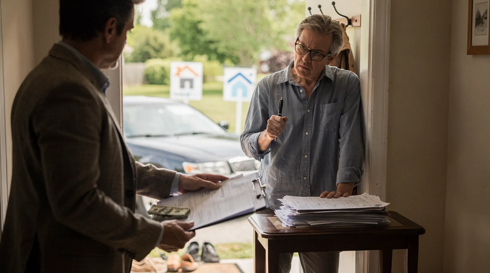 Seller verifying a buyer at the Massachusetts Registry of Deeds